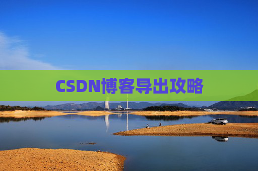 CSDN博客导出攻略